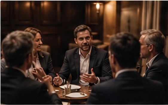 Illustrative image of professionals in a focused roundtable discussion